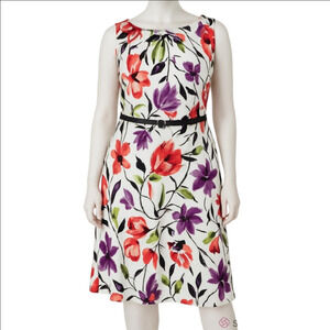 Alyx Woman Belted Floral Fit & Flare Midi Dress Size 16